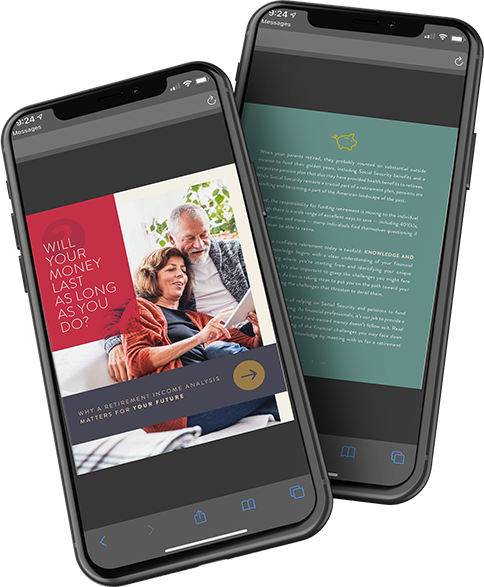 mobile mock up of 'will your money last as long as you do' white-paper